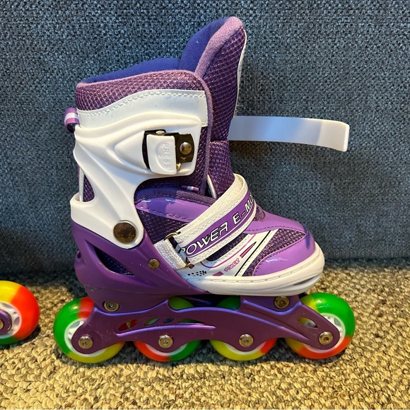 Kids Adjustable Inline Skates Purple Girls Size Small - Picture 4 of 9